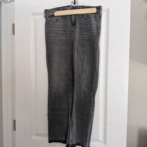 Abercrombie & Fitch Women's Washed Gray Straight-Leg Jeans